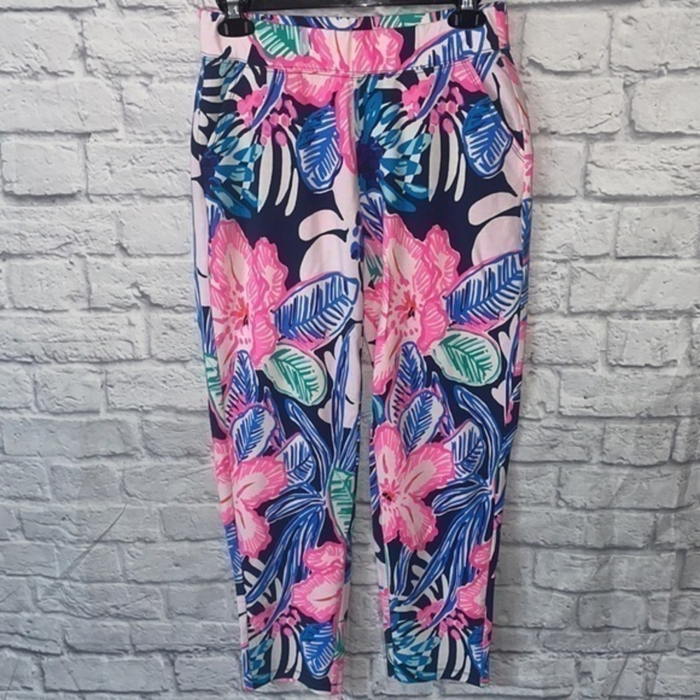NWT Lilly Pulitzer Malani Knit Pant High Tide Navy Sugar Mambo Stretch Leggings